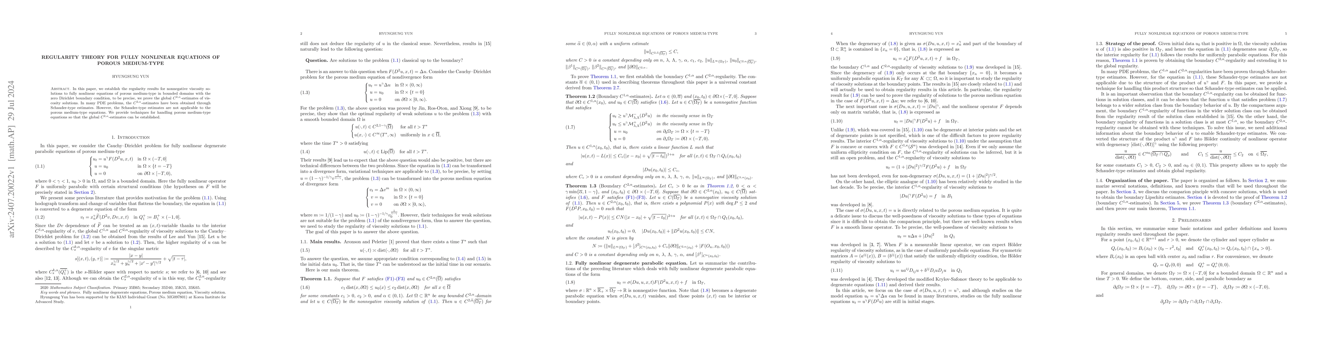 Thumbnail for Regularity theory for fully nonlinear equations of porous medium-type