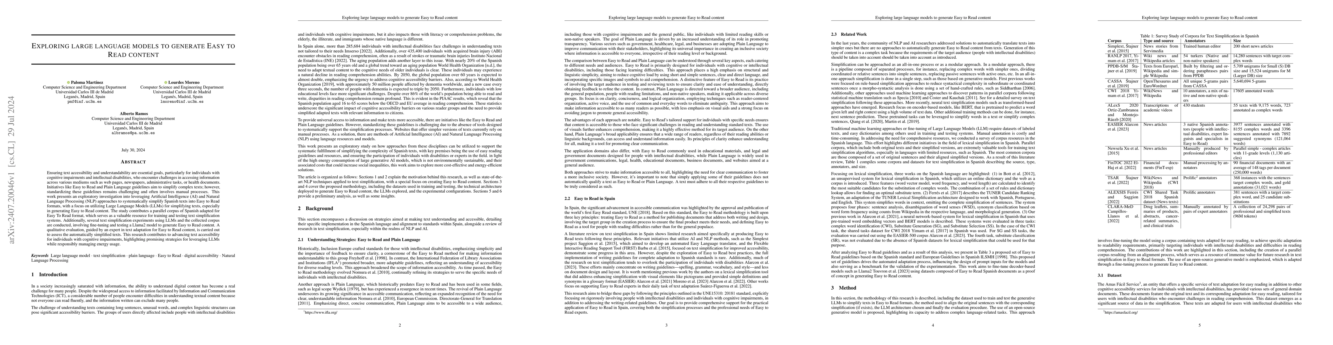 Thumbnail for Exploring Large Language Models to generate Easy to Read content