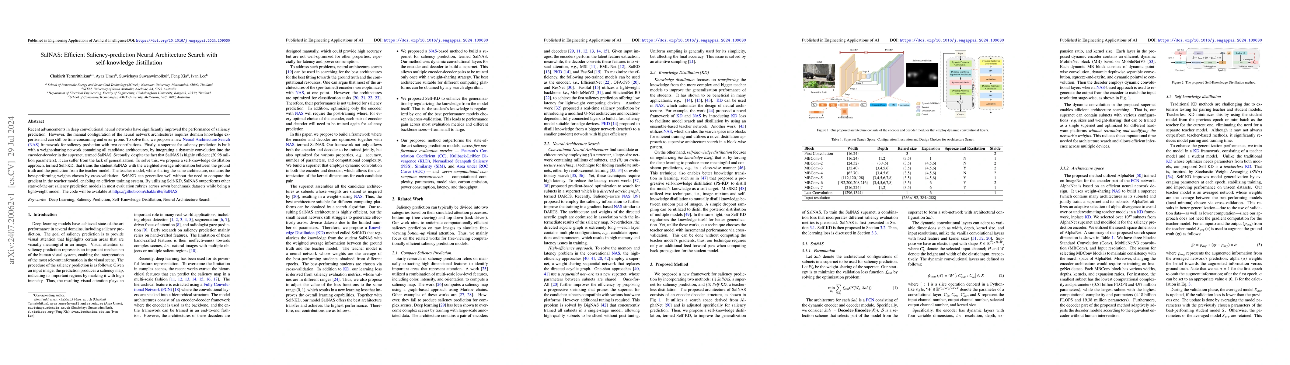 Thumbnail for SalNAS: Efficient Saliency-prediction Neural Architecture Search with
  self-knowledge distillation