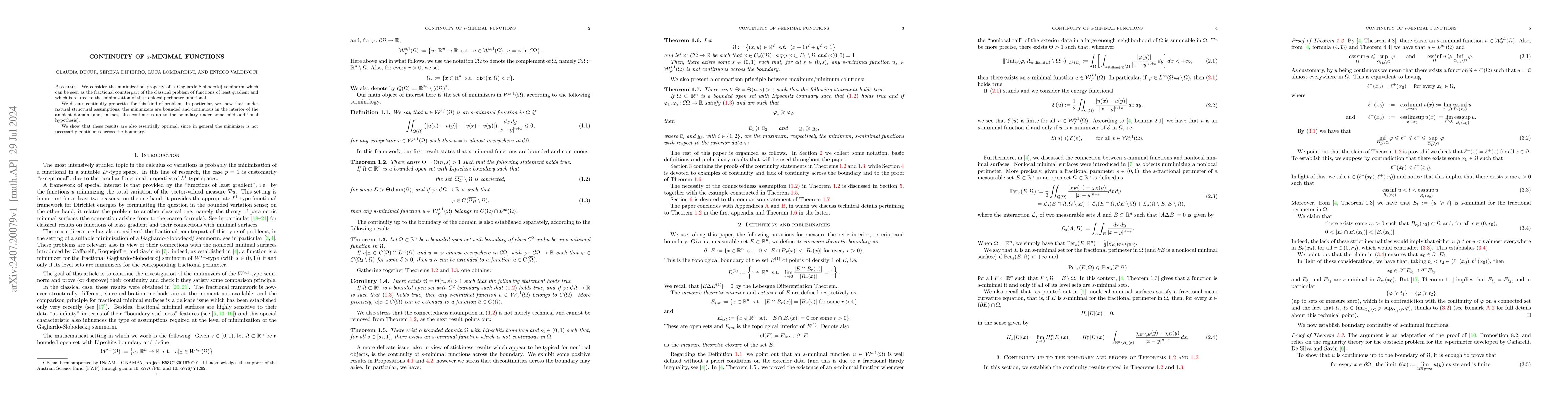 Thumbnail for Continuity of s-minimal functions