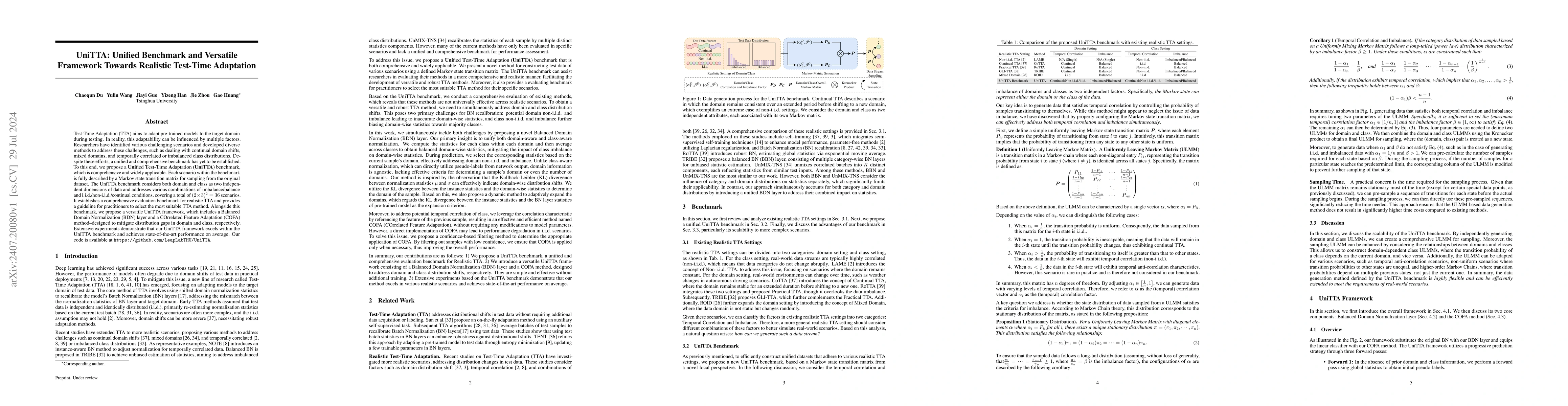 Thumbnail for UniTTA: Unified Benchmark and Versatile Framework Towards Realistic
  Test-Time Adaptation