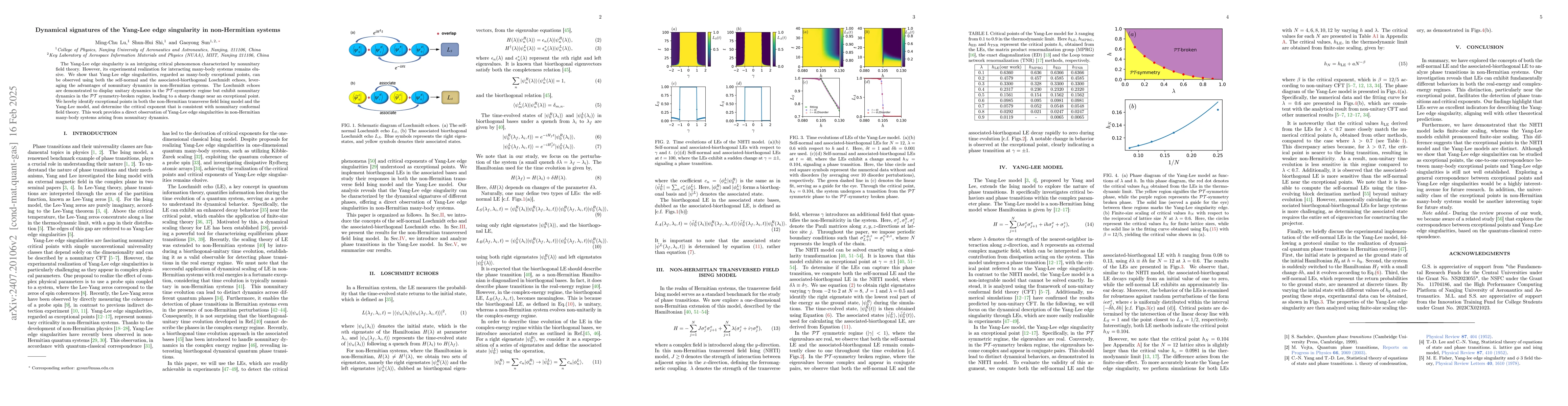 Thumbnail for Dynamical signatures of the Yang-Lee edge singularity in non-Hermitian
  systems