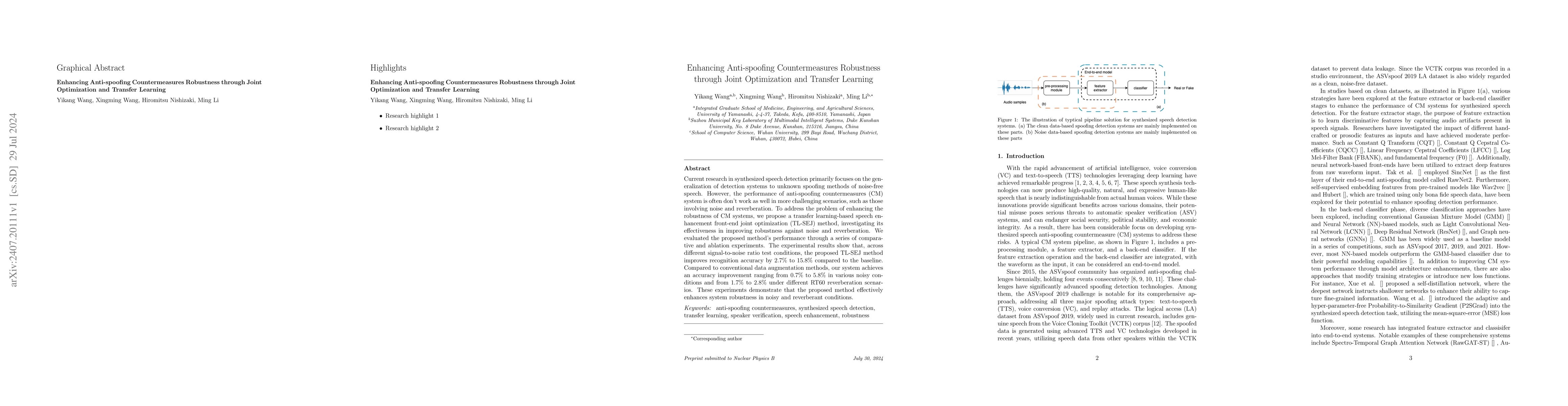 Thumbnail for Enhancing Anti-spoofing Countermeasures Robustness through Joint
  Optimization and Transfer Learning