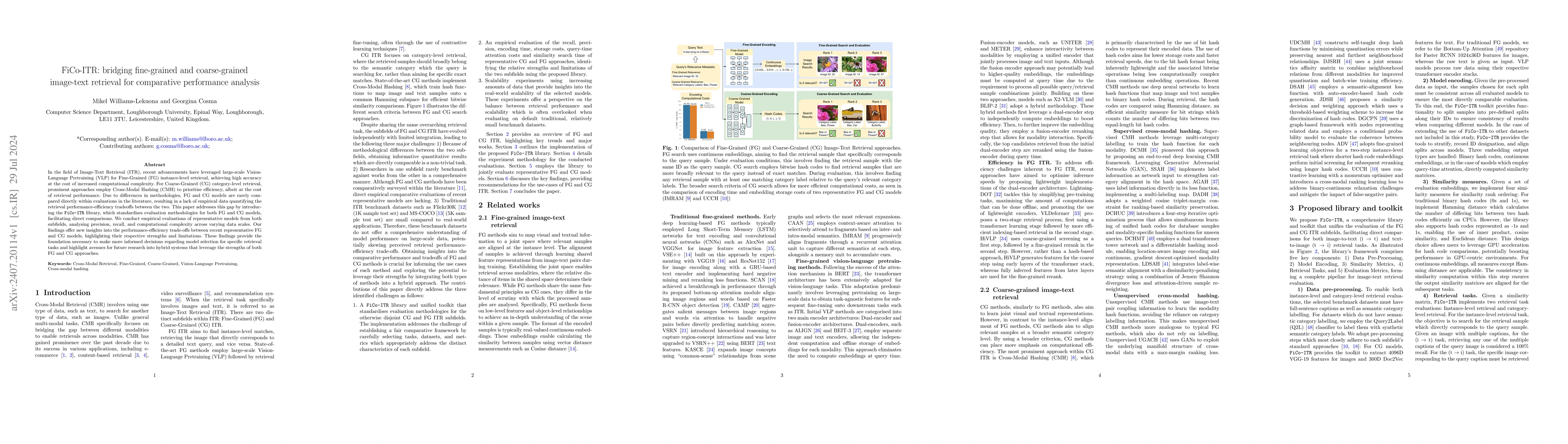 Thumbnail for FiCo-ITR: bridging fine-grained and coarse-grained image-text retrieval
  for comparative performance analysis