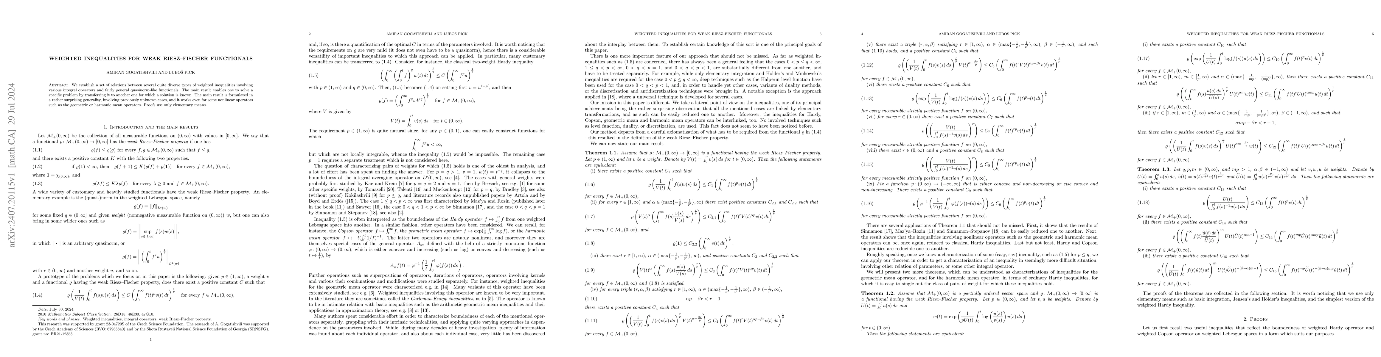 Thumbnail for Weighted inequalities for weak Riesz-Fischer functionals