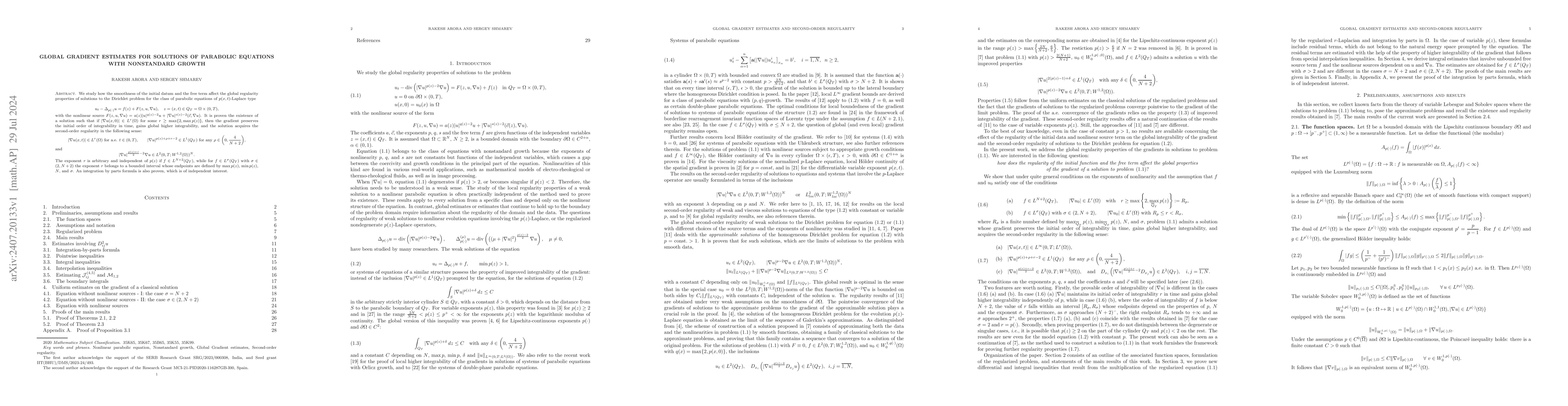 Thumbnail for Global gradient estimates for solutions of parabolic equations with
  nonstandard growth
