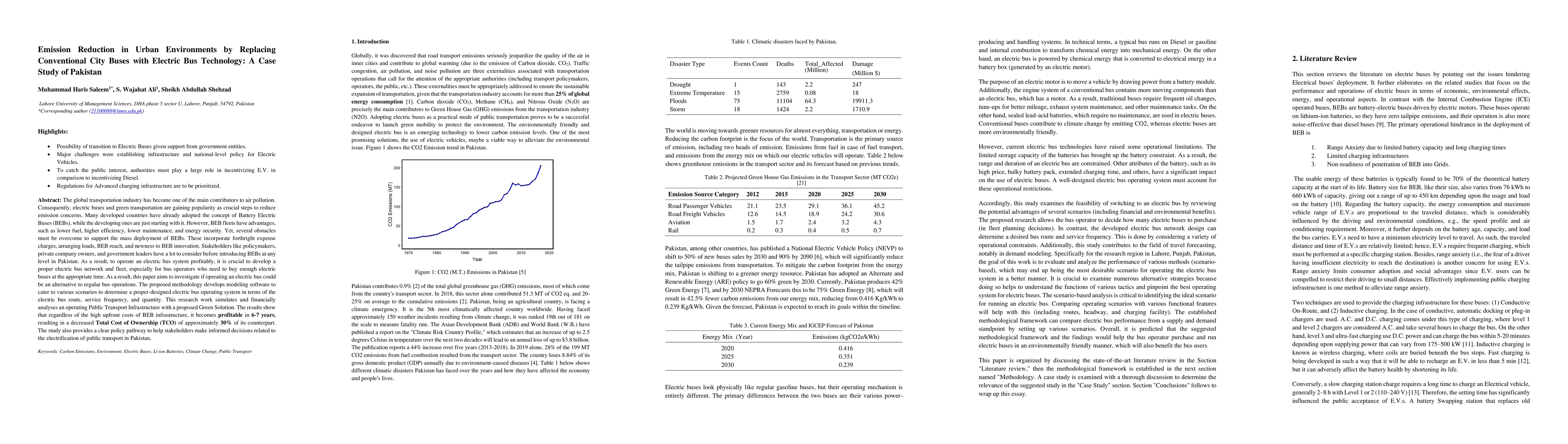 Thumbnail for Emission Reduction in Urban Environments by Replacing Conventional City
  Buses with Electric Bus Technology: A Case Study of Pakistan