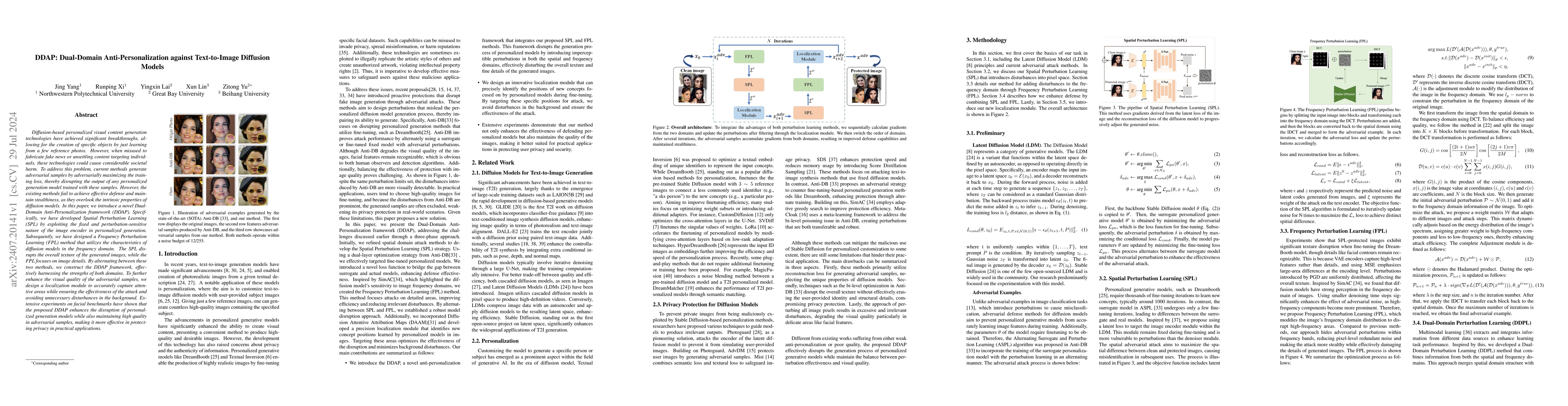 Thumbnail for DDAP: Dual-Domain Anti-Personalization against Text-to-Image Diffusion
  Models