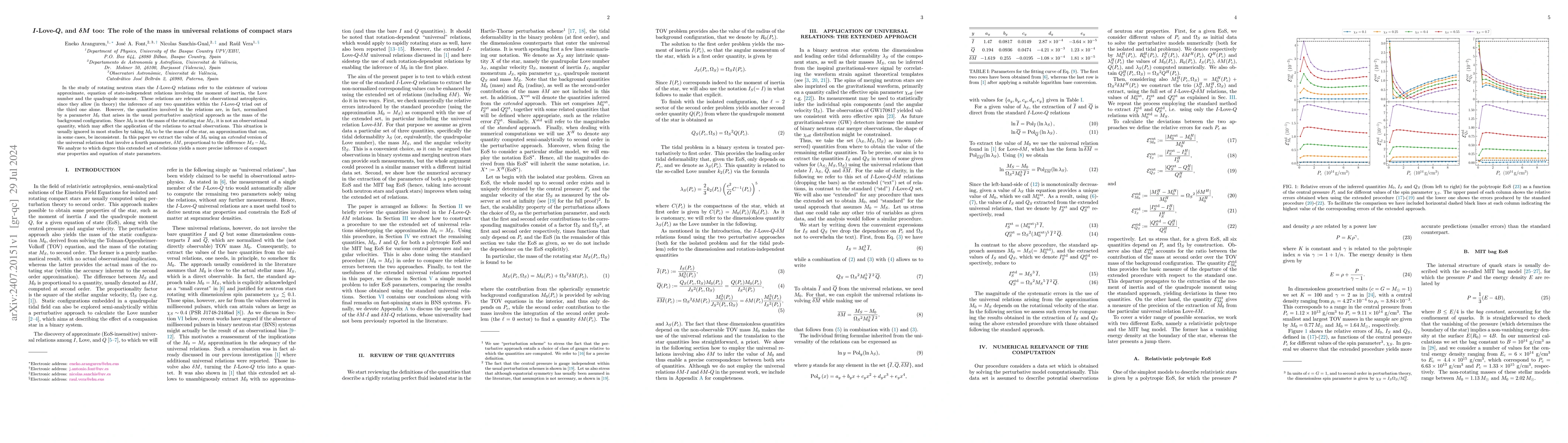 Thumbnail for $I$-Love-$Q$, and $δM$ too: The role of the mass in universal
  relations of compact stars