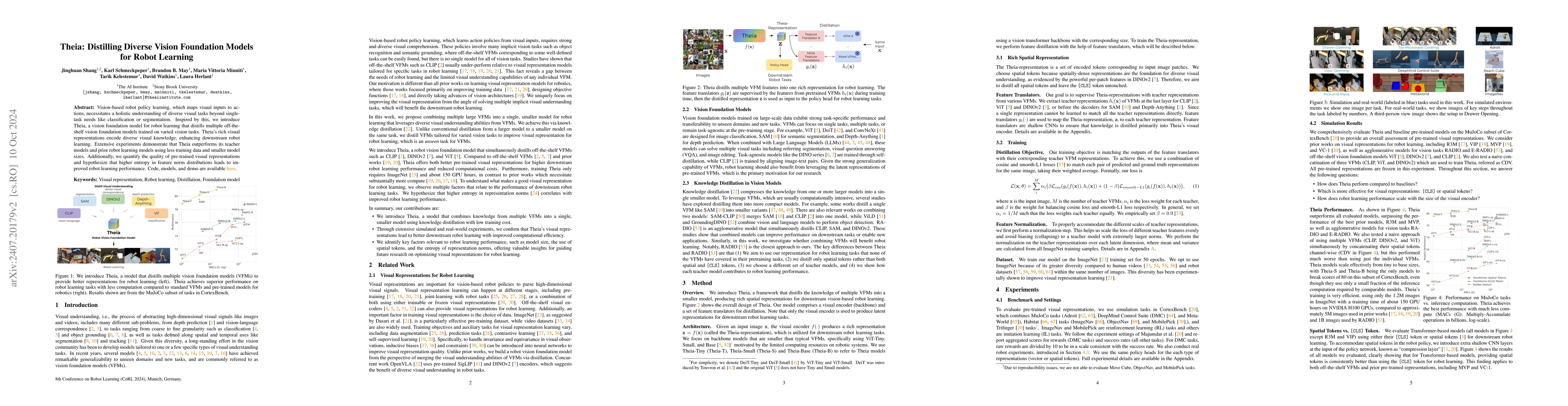 Thumbnail for Theia: Distilling Diverse Vision Foundation Models for Robot Learning