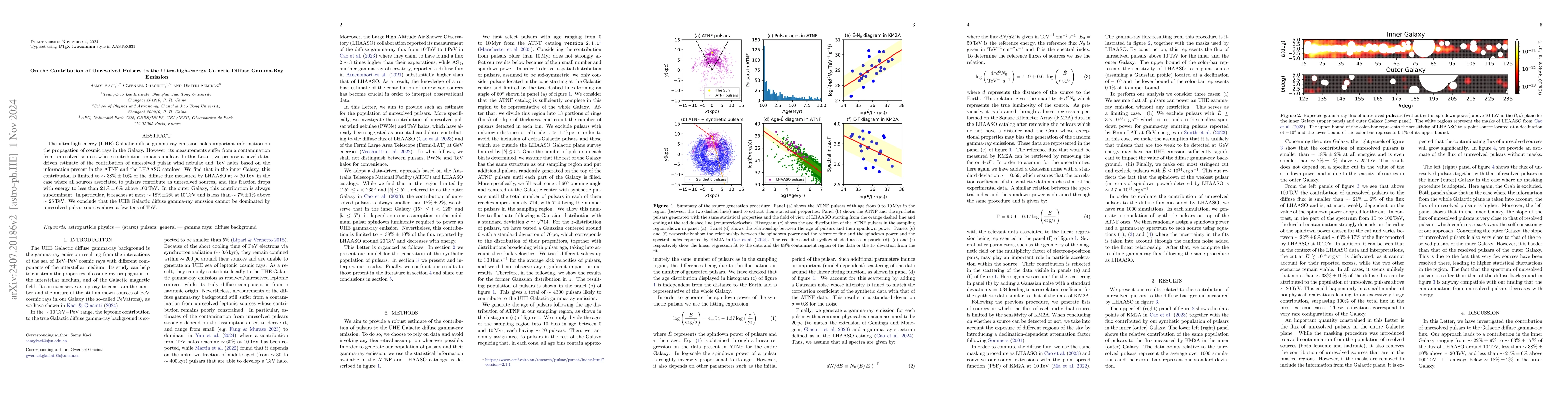 Thumbnail for On the Contribution of Unresolved Pulsars to the Ultra-high-energy
  Galactic Diffuse Gamma-Ray Emission