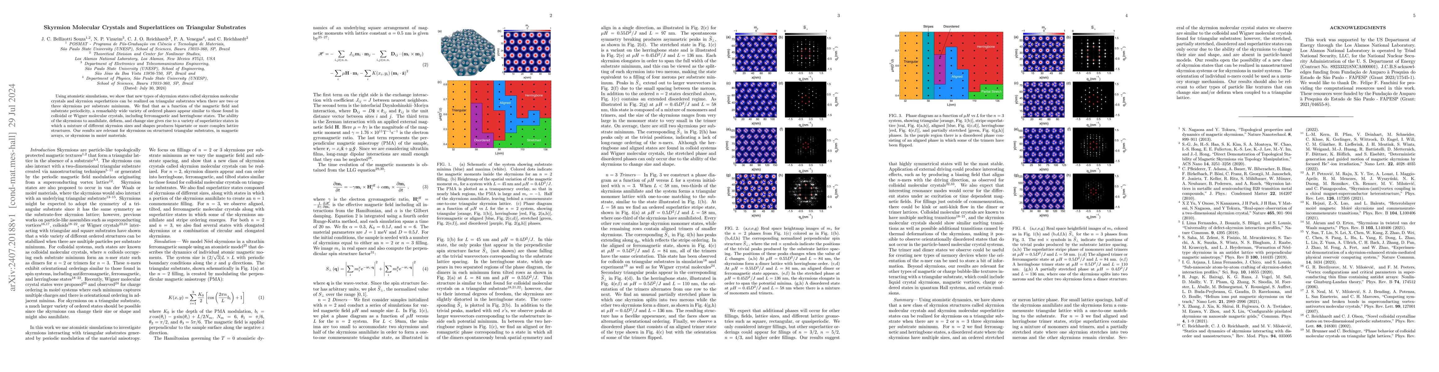 Thumbnail for Skyrmion Molecular Crystals and Superlattices on Triangular Substrates