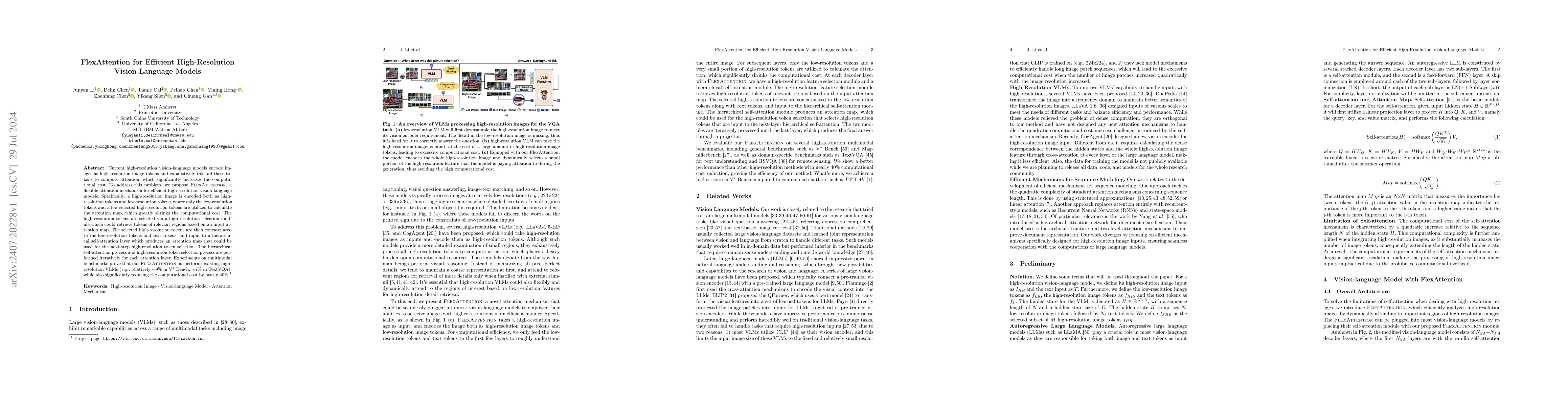 Thumbnail for FlexAttention for Efficient High-Resolution Vision-Language Models