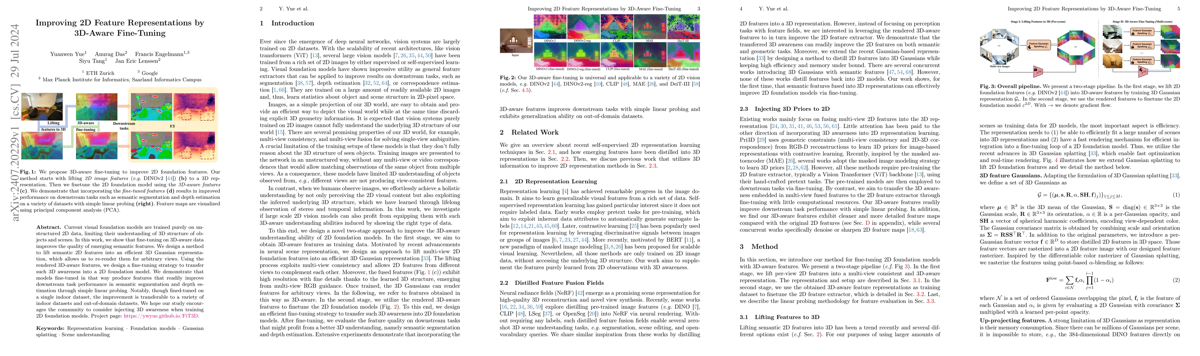 Thumbnail for Improving 2D Feature Representations by 3D-Aware Fine-Tuning