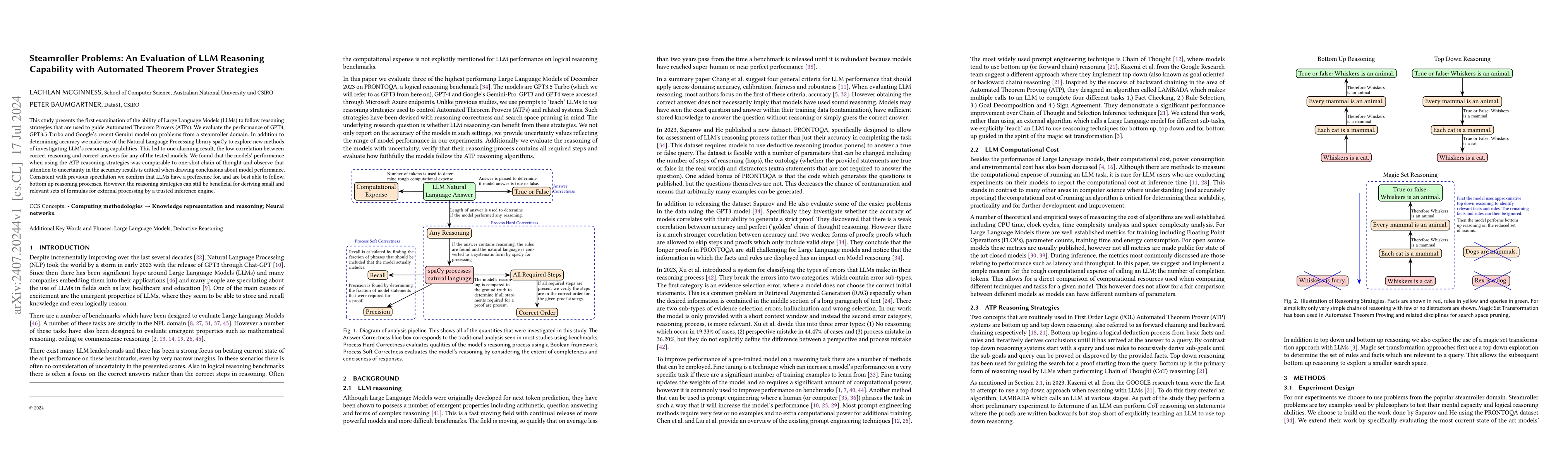 Thumbnail for Steamroller Problems: An Evaluation of LLM Reasoning Capability with
  Automated Theorem Prover Strategies