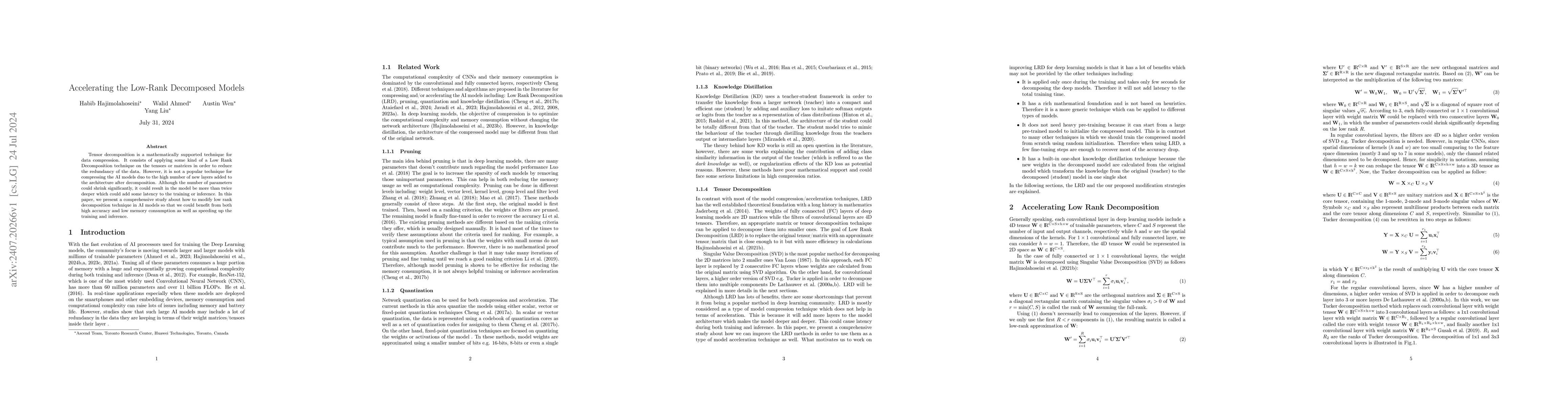 Thumbnail for Accelerating the Low-Rank Decomposed Models