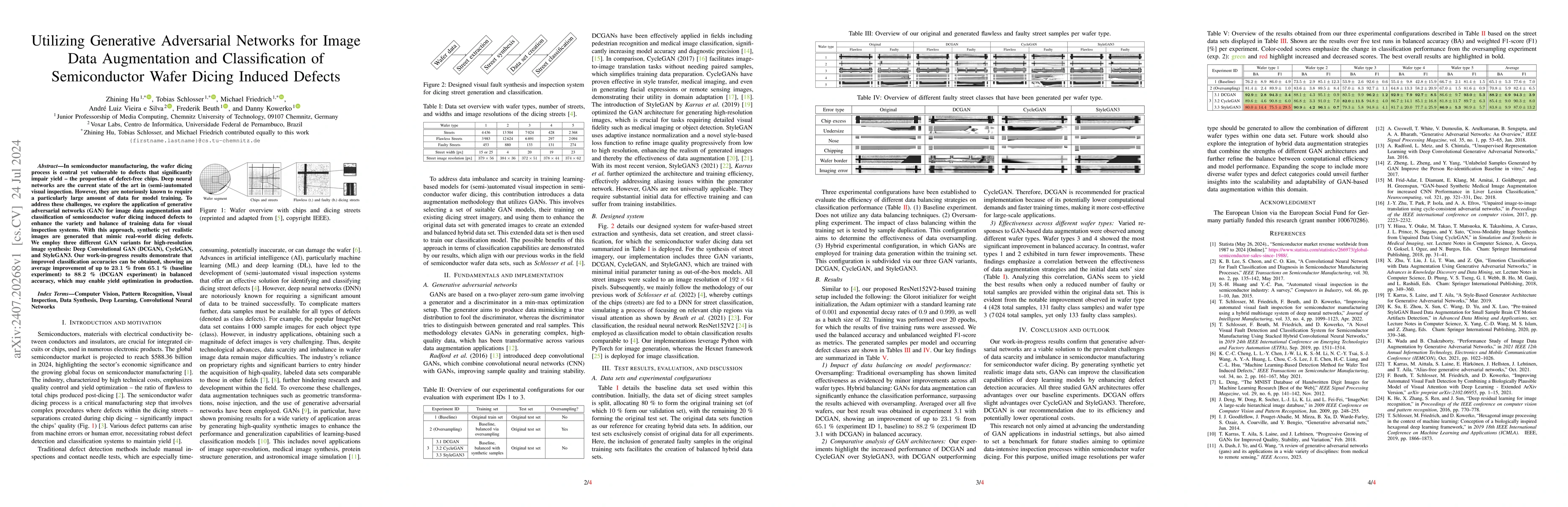 Thumbnail for Utilizing Generative Adversarial Networks for Image Data Augmentation
  and Classification of Semiconductor Wafer Dicing Induced Defects