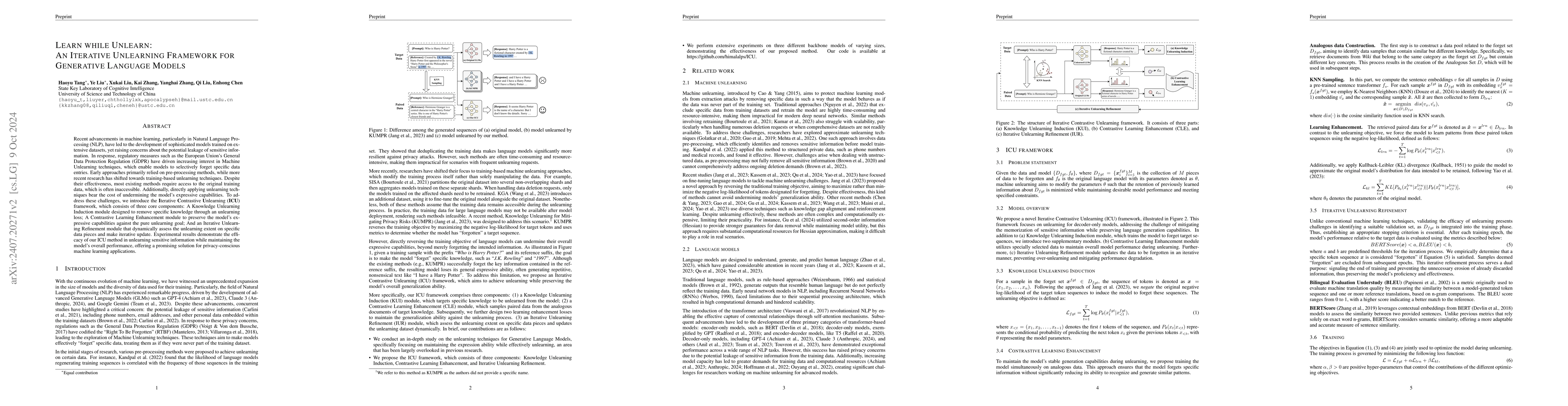 Thumbnail for Learn while Unlearn: An Iterative Unlearning Framework for Generative
  Language Models