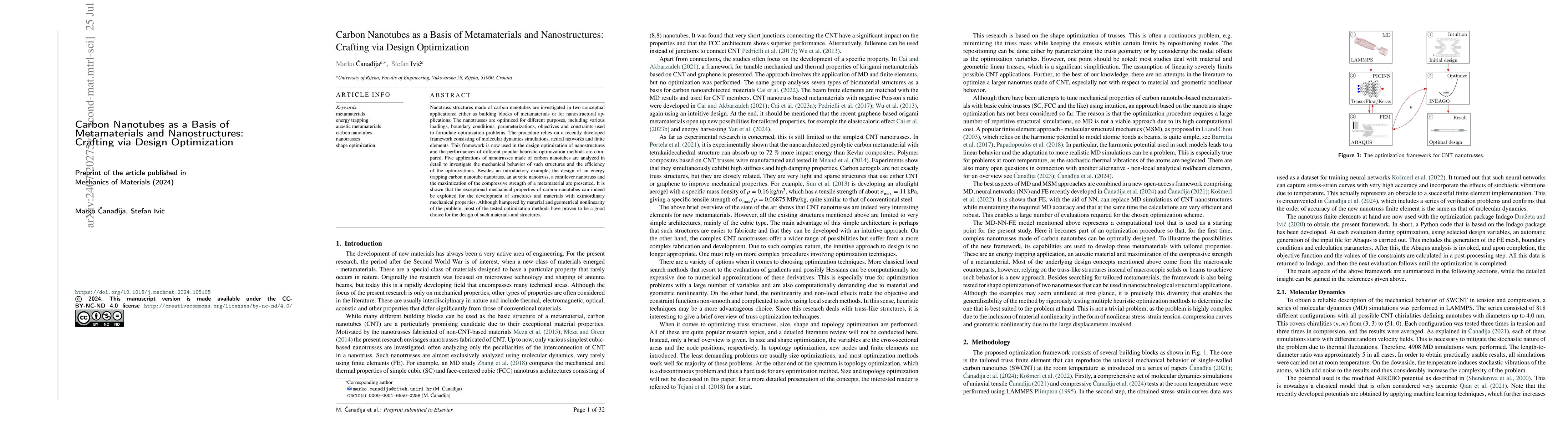 Thumbnail for Carbon Nanotubes as a Basis of Metamaterials and Nanostructures:
  Crafting via Design Optimization
