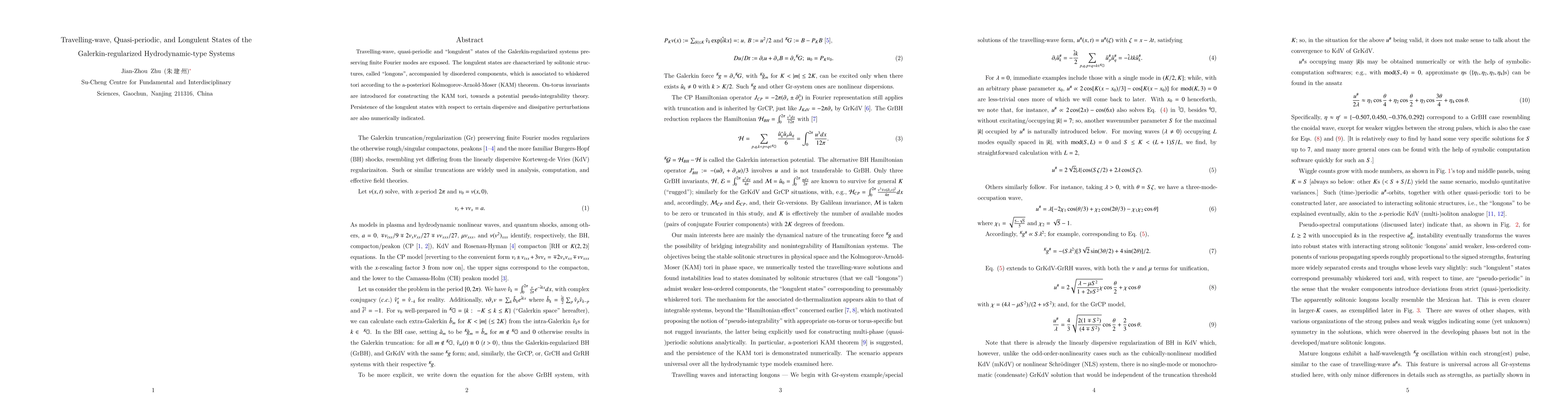 Thumbnail for Solitary Waves and Interacting Longons in Galerkin-truncated Systems