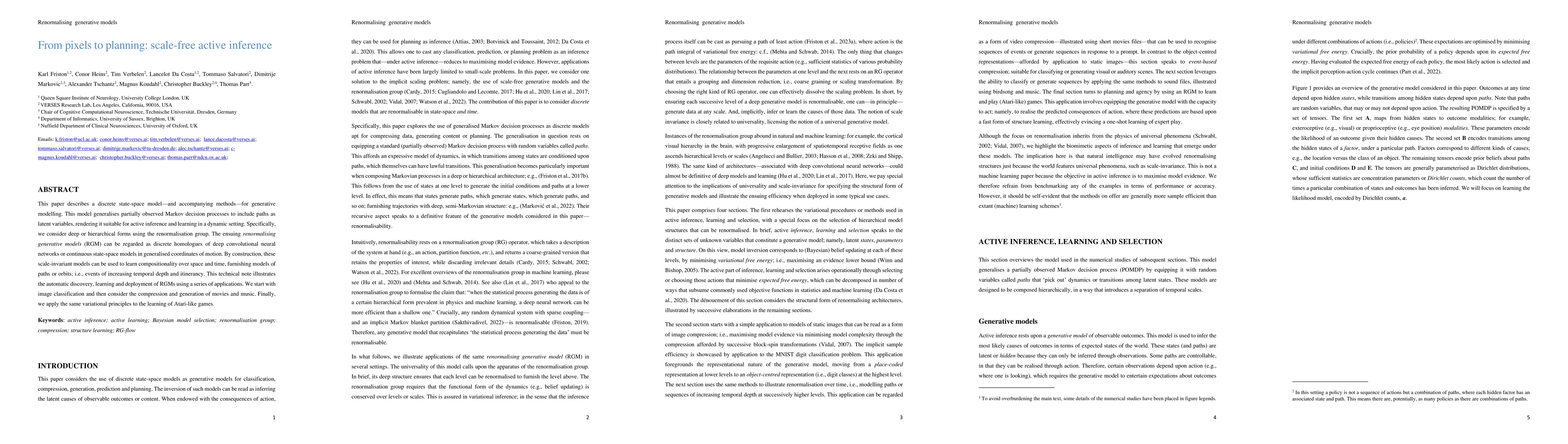 Thumbnail for From pixels to planning: scale-free active inference