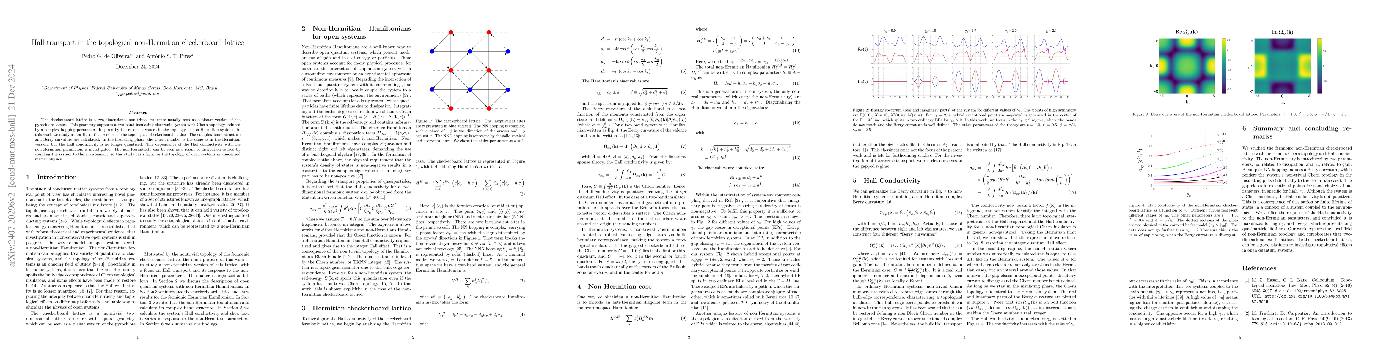 Thumbnail for Hall transport in the topological non-Hermitian checkerboard lattice