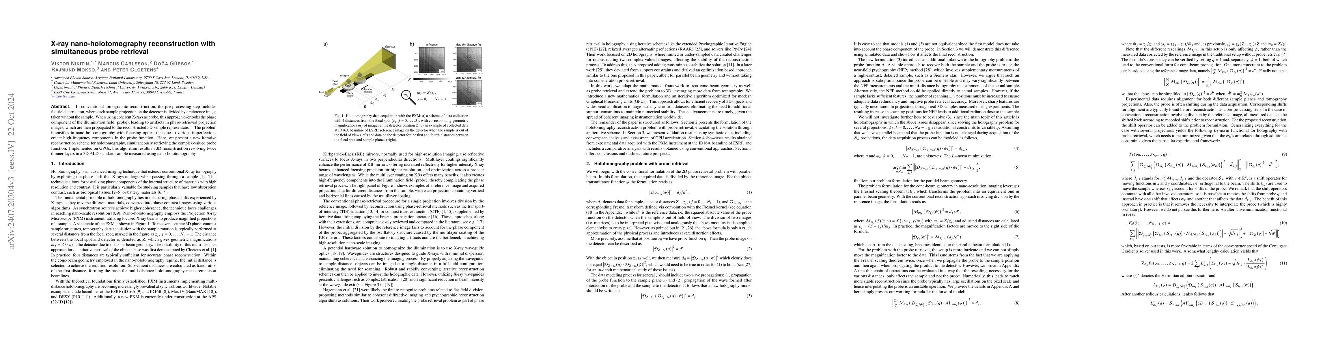 Thumbnail for X-ray nano-holotomography reconstruction with simultaneous probe
  retrieval