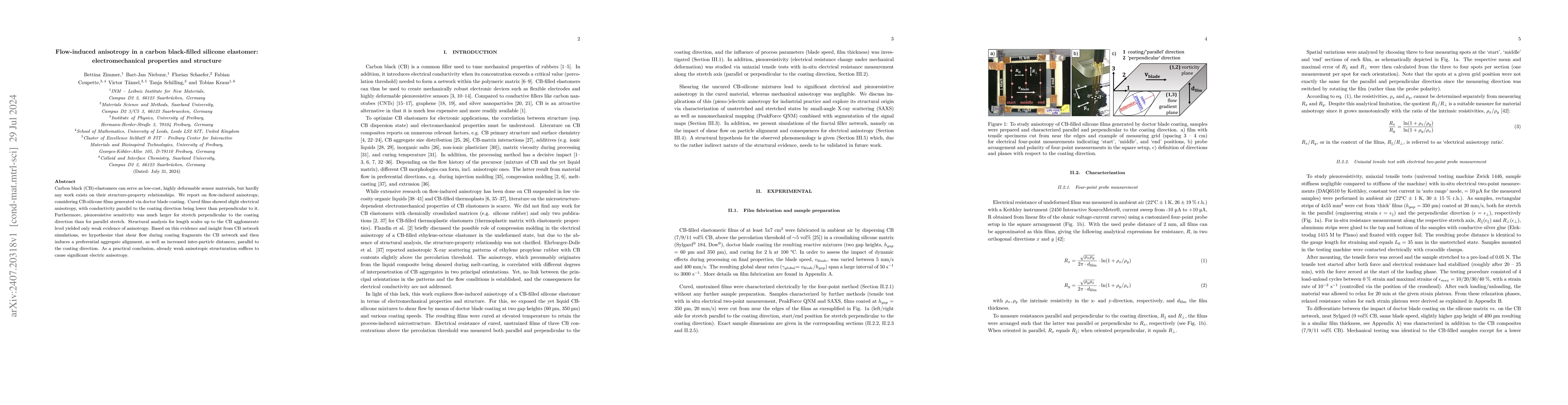 Thumbnail for Flow-induced anisotropy in a carbon black-filled silicone elastomer:
  electromechanical properties and structure