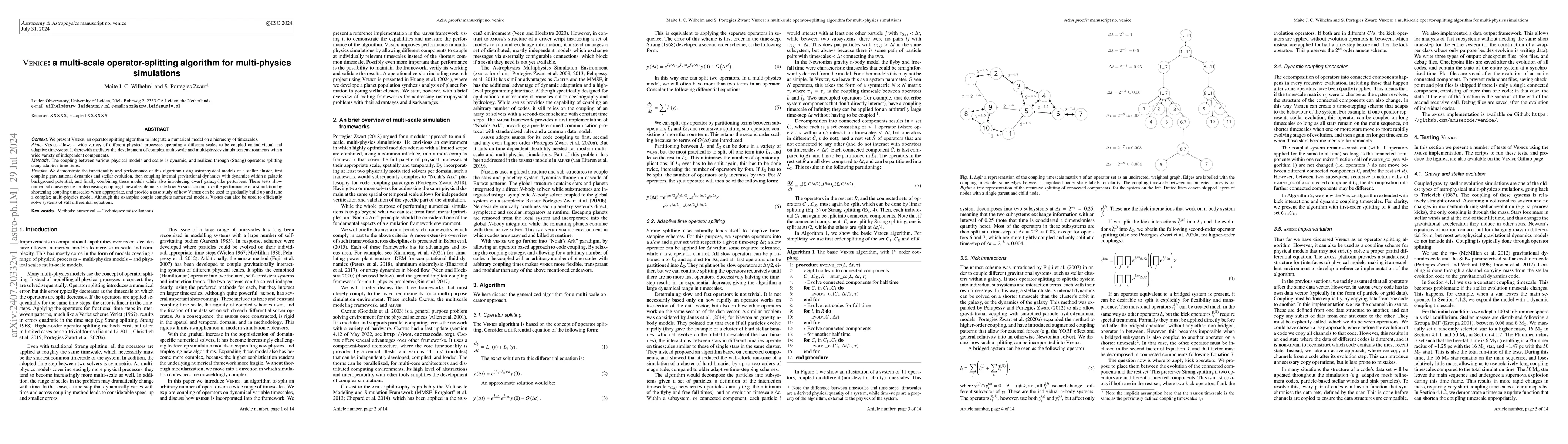 Thumbnail for Venice: a multi-scale operator-splitting algorithm for multi-physics
  simulations