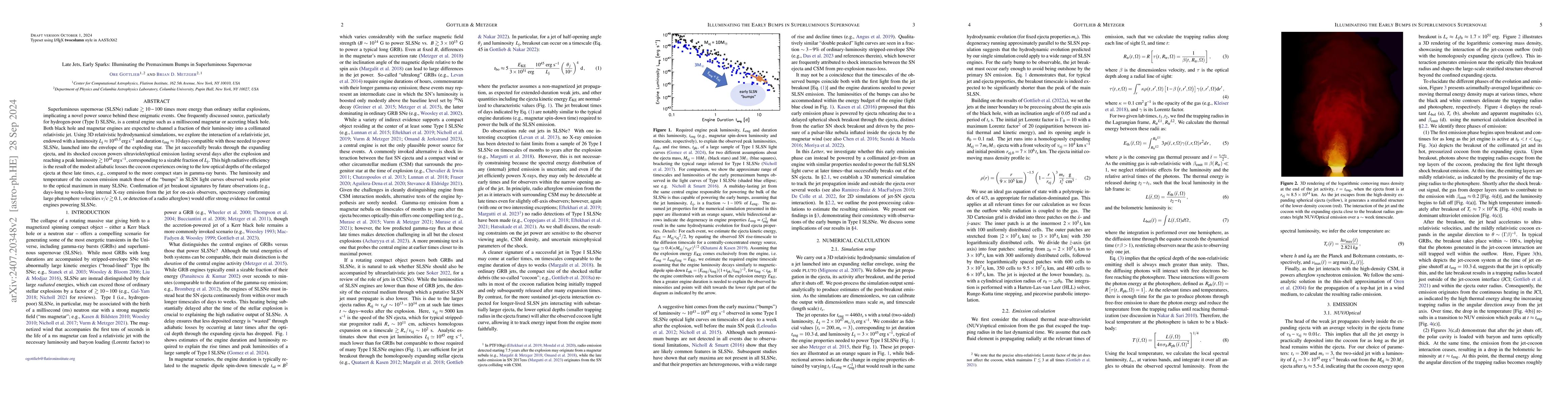 Thumbnail for Late Jets, Early Sparks: Illuminating the Premaximum Bumps in
  Superluminous Supernovae