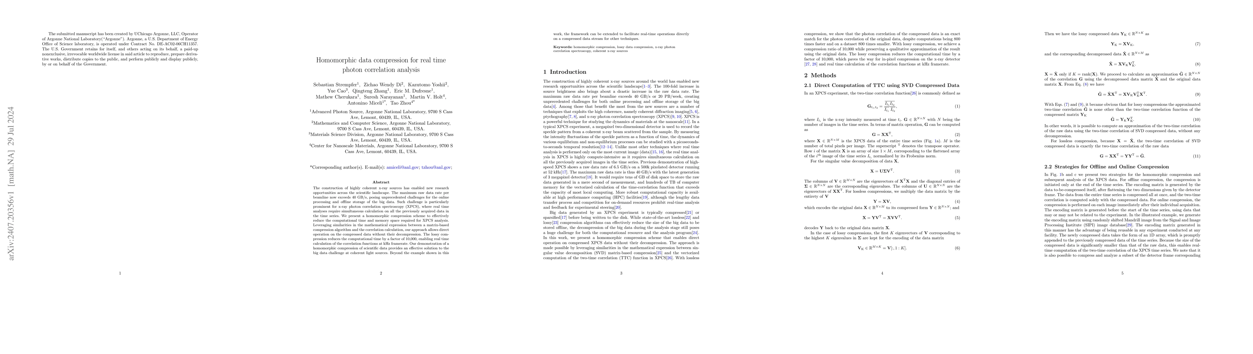 Thumbnail for Homomorphic data compression for real time photon correlation analysis