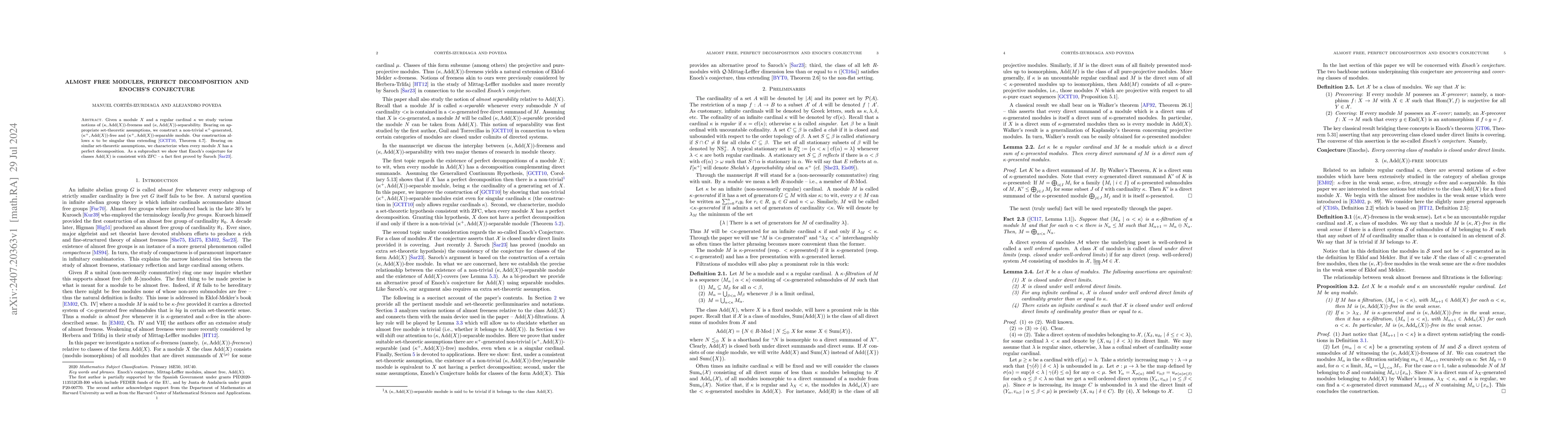 Thumbnail for Almost free modules, perfect decomposition and Enochs's conjecture