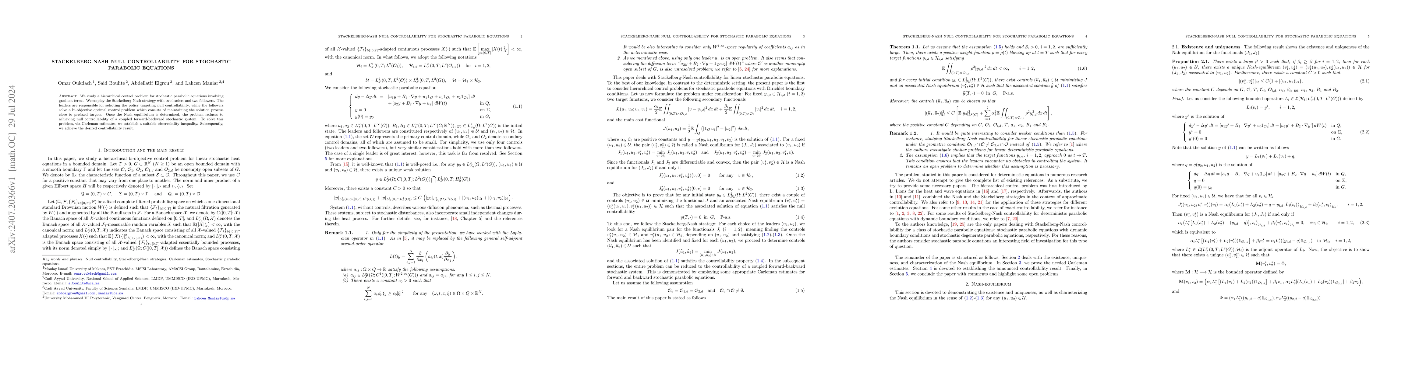 Thumbnail for Stackelberg-Nash null controllability for stochastic parabolic equations