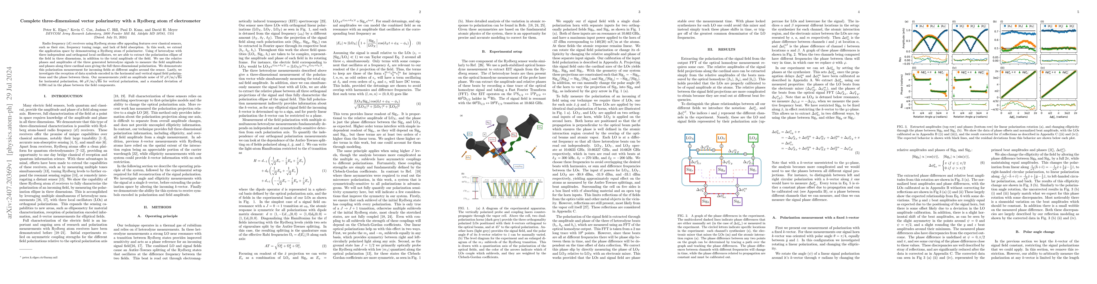 Thumbnail for Complete three-dimensional vector polarimetry with a Rydberg atom rf
  electrometer