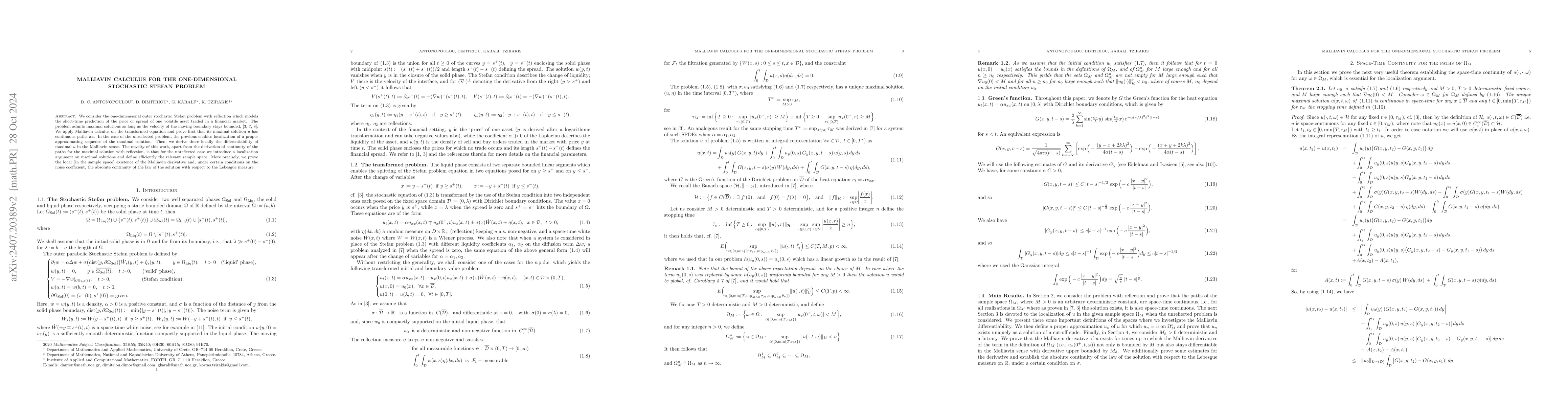 Thumbnail for Malliavin Calculus for the one-dimensional Stochastic Stefan Problem