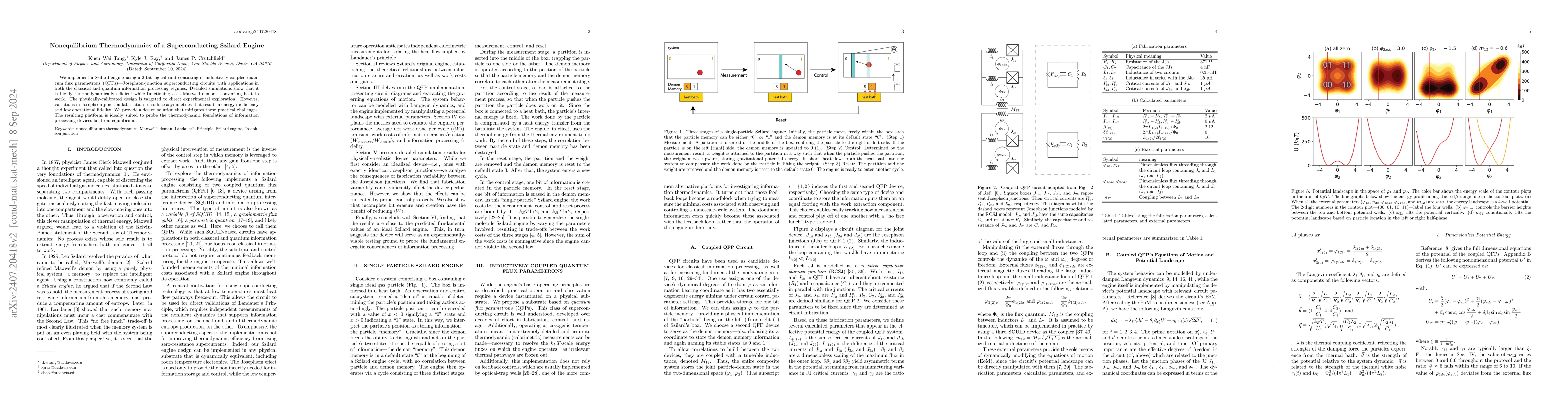 Thumbnail for Nonequilibrium Thermodynamics of a Superconducting Szilard Engine