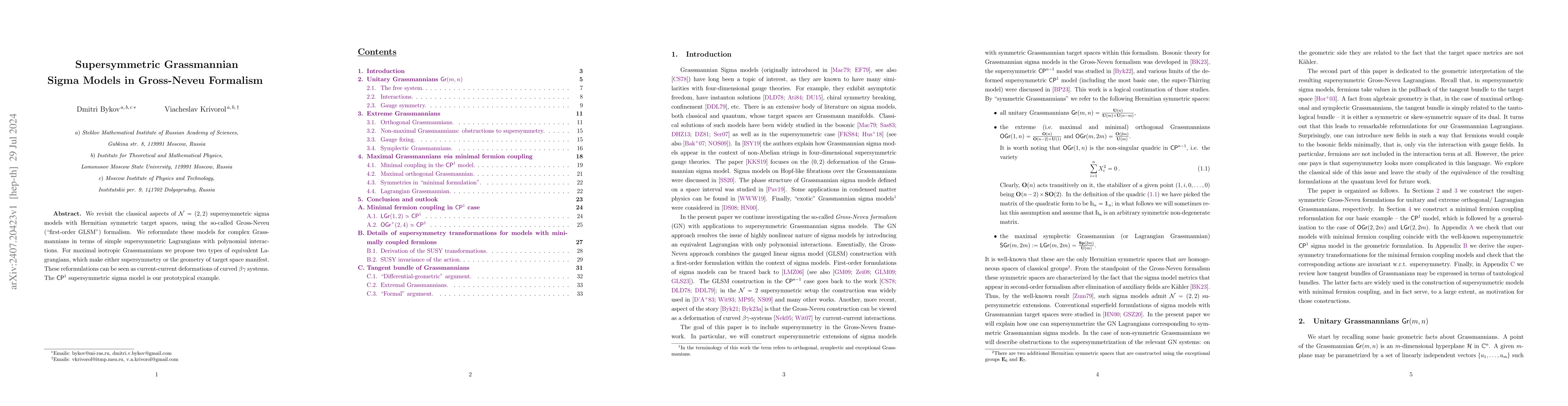 Thumbnail for Supersymmetric Grassmannian Sigma Models in Gross-Neveu Formalism