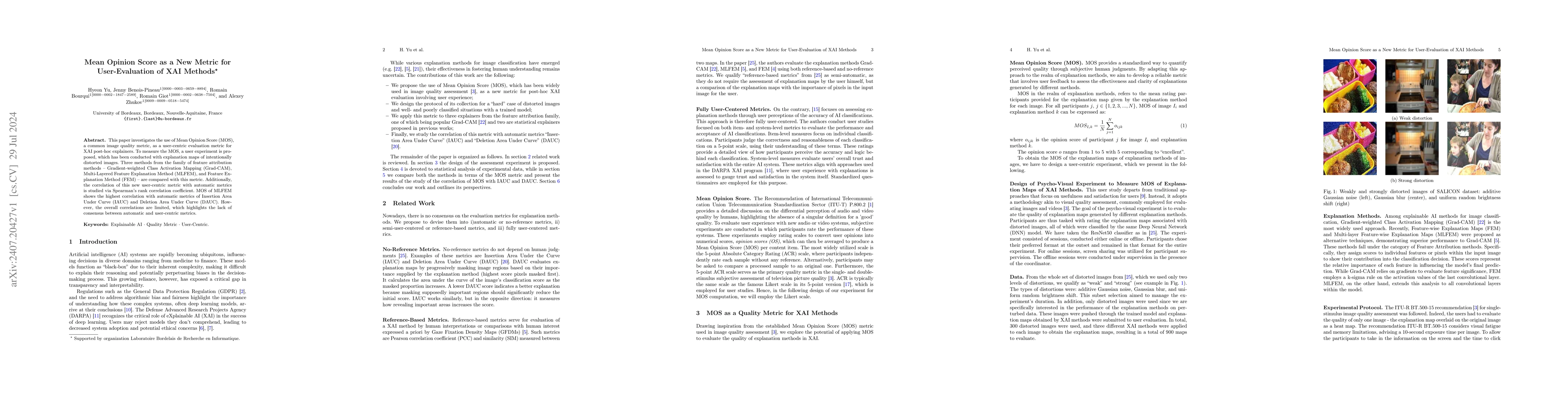 Thumbnail for Mean Opinion Score as a New Metric for User-Evaluation of XAI Methods