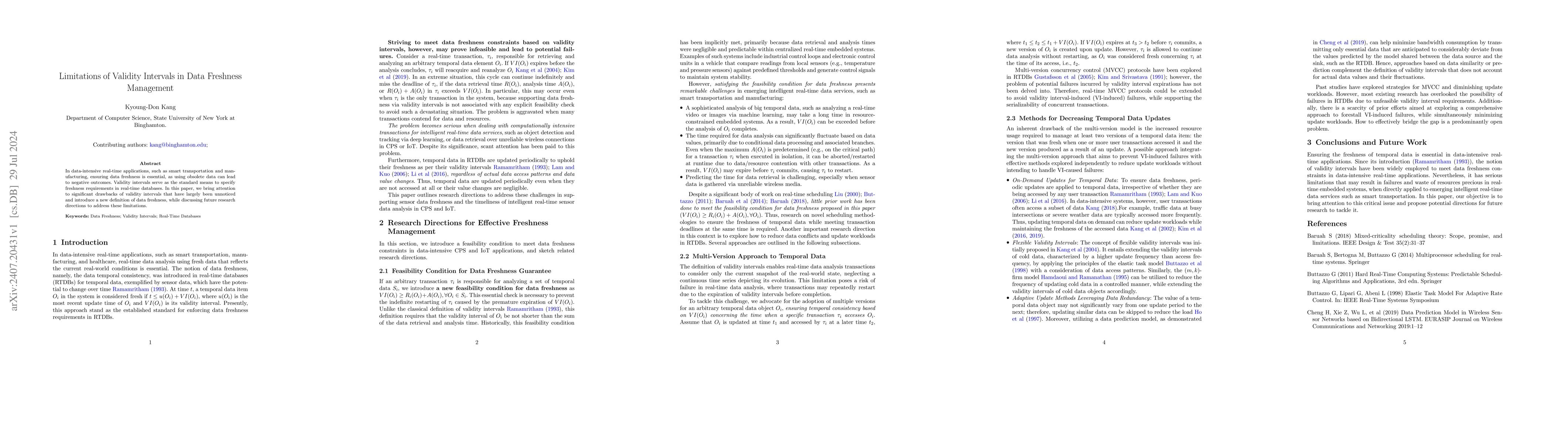 Thumbnail for Limitations of Validity Intervals in Data Freshness Management