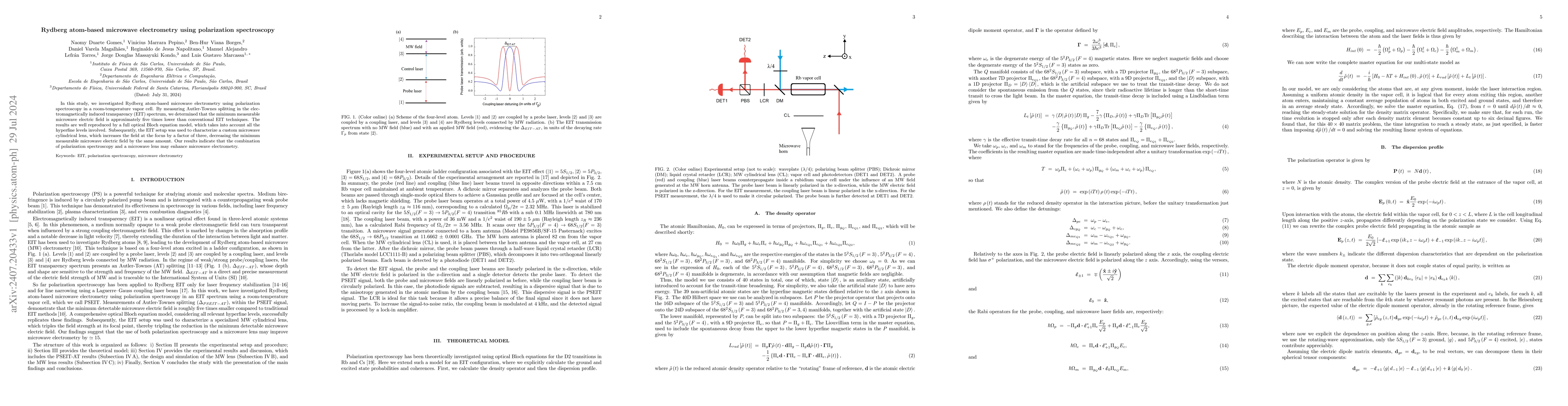Thumbnail for Rydberg atom-based microwave electrometry using polarization
  spectroscopy