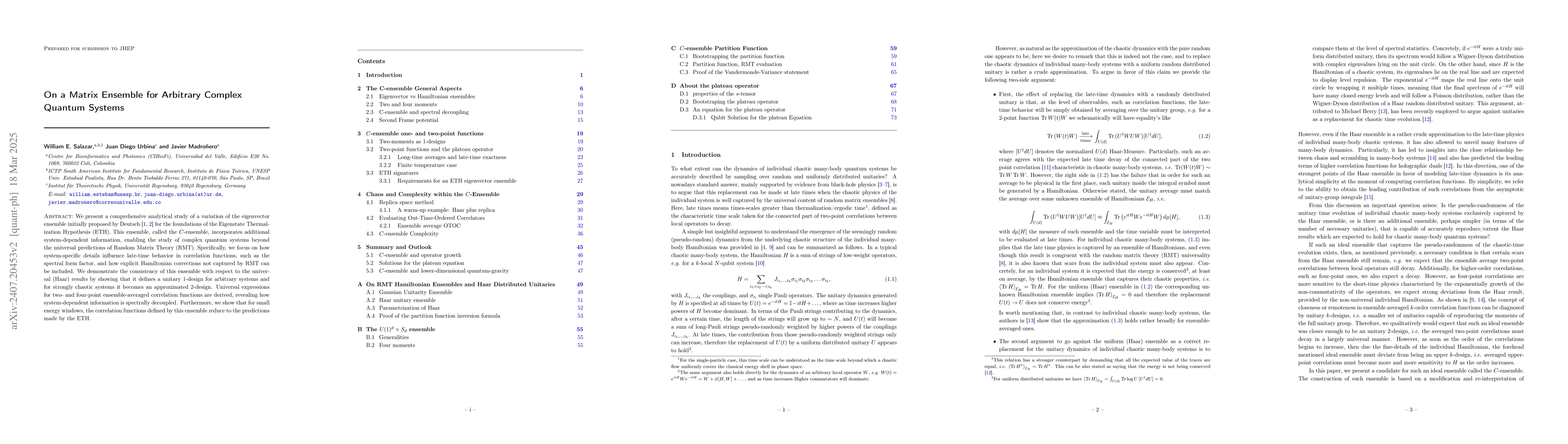Thumbnail for On a Matrix Ensemble for Arbitrary Complex Quantum Systems