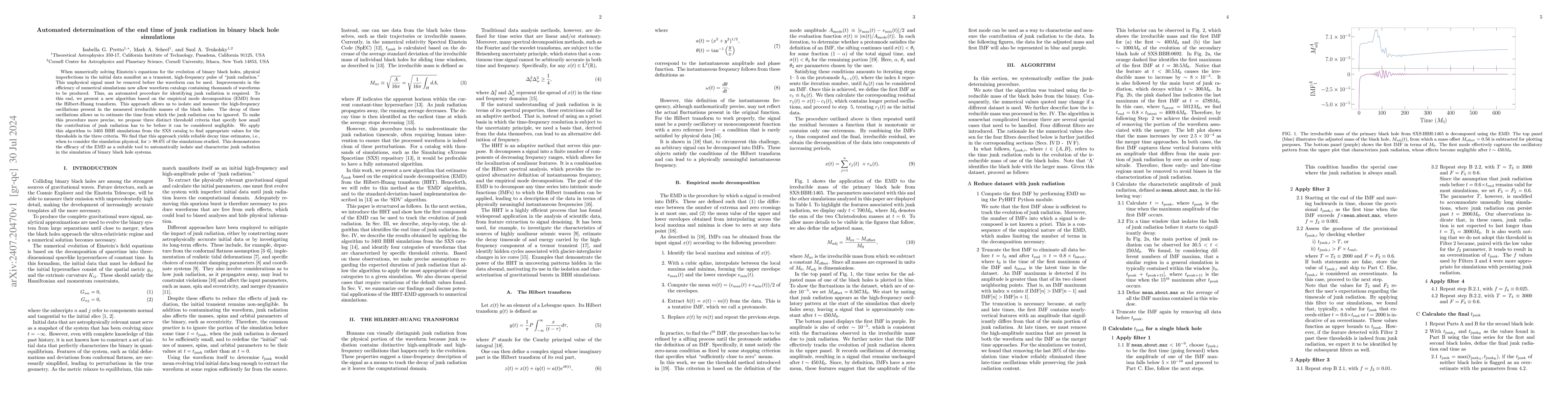 Thumbnail for Automated determination of the end time of junk radiation in binary
  black hole simulations