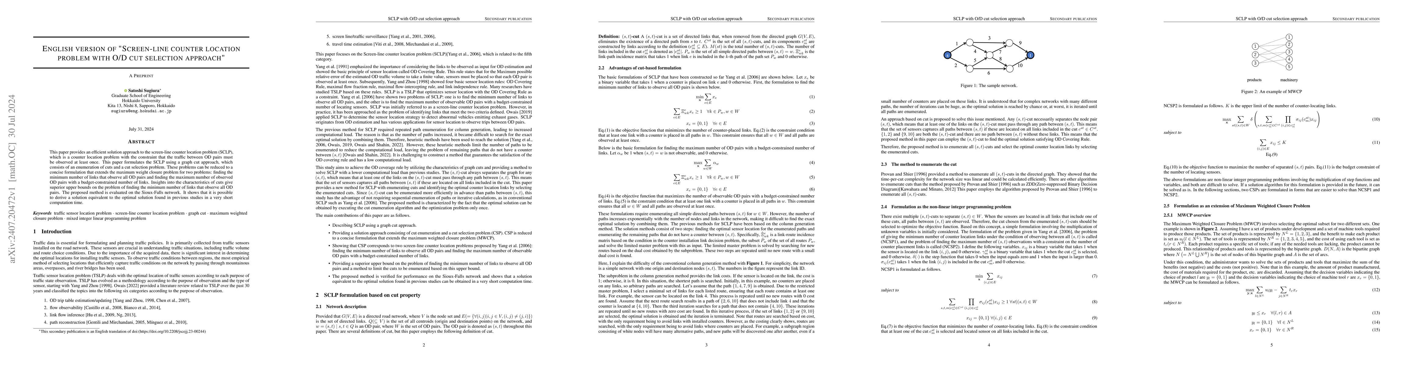 Thumbnail for English version of "Screen-line counter location problem with O/D cut
  selection approach"