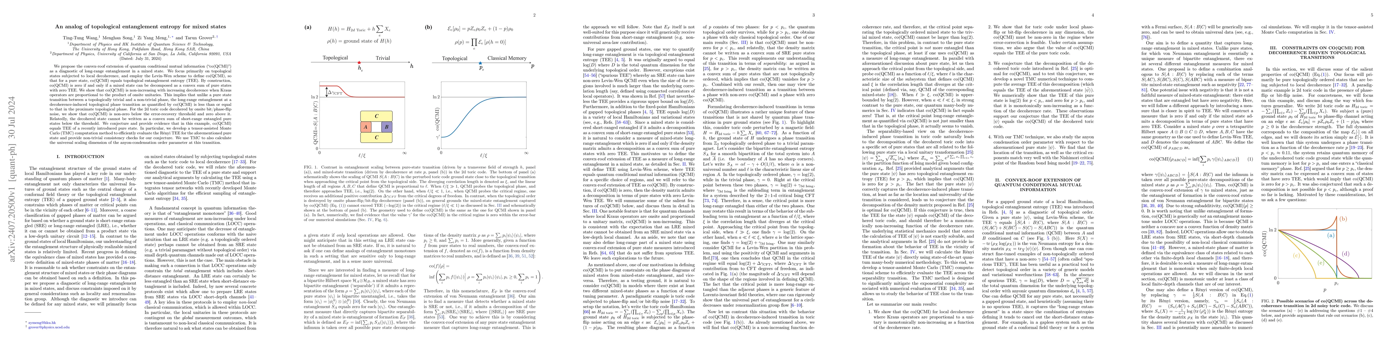 Thumbnail for An analog of topological entanglement entropy for mixed states
