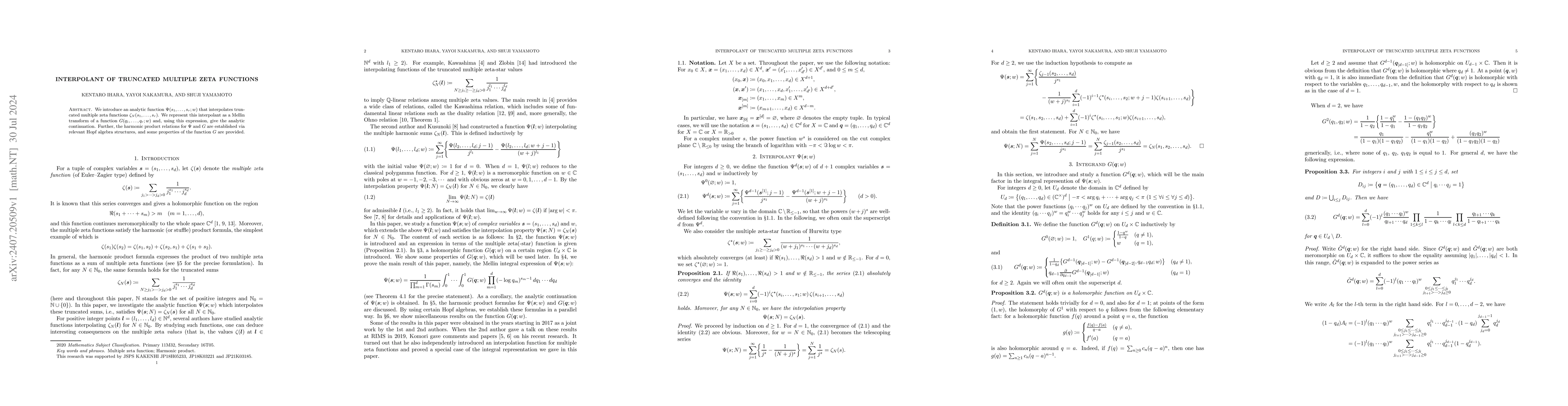 Thumbnail for Interpolant of truncated multiple zeta functions