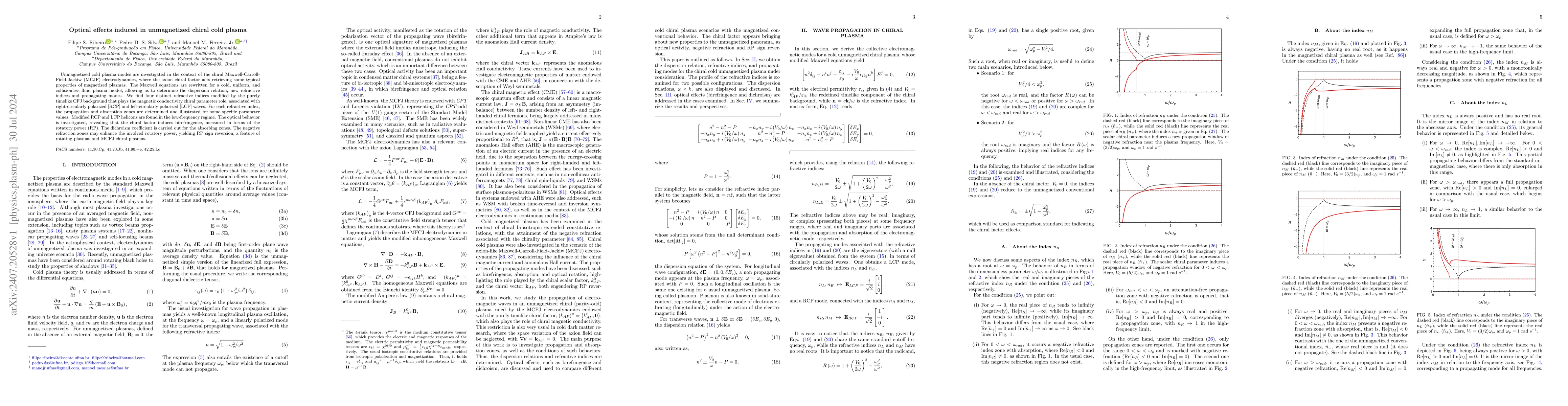 Thumbnail for Optical effects induced in unmagnetized chiral cold plasma