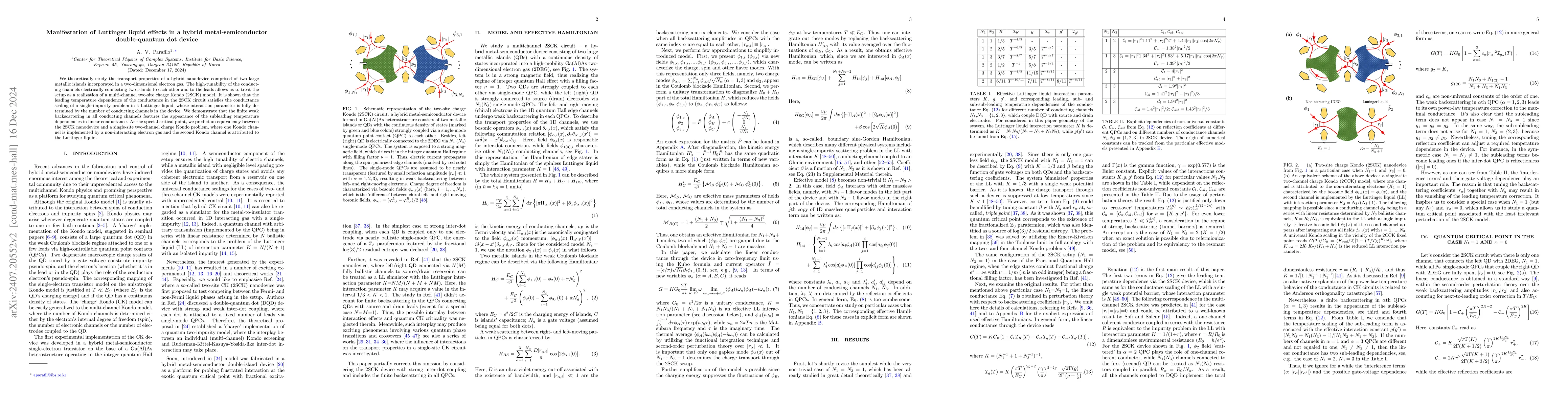 Thumbnail for Manifestation of Luttinger liquid effects in a hybrid
  metal-semiconductor double-quantum dot device