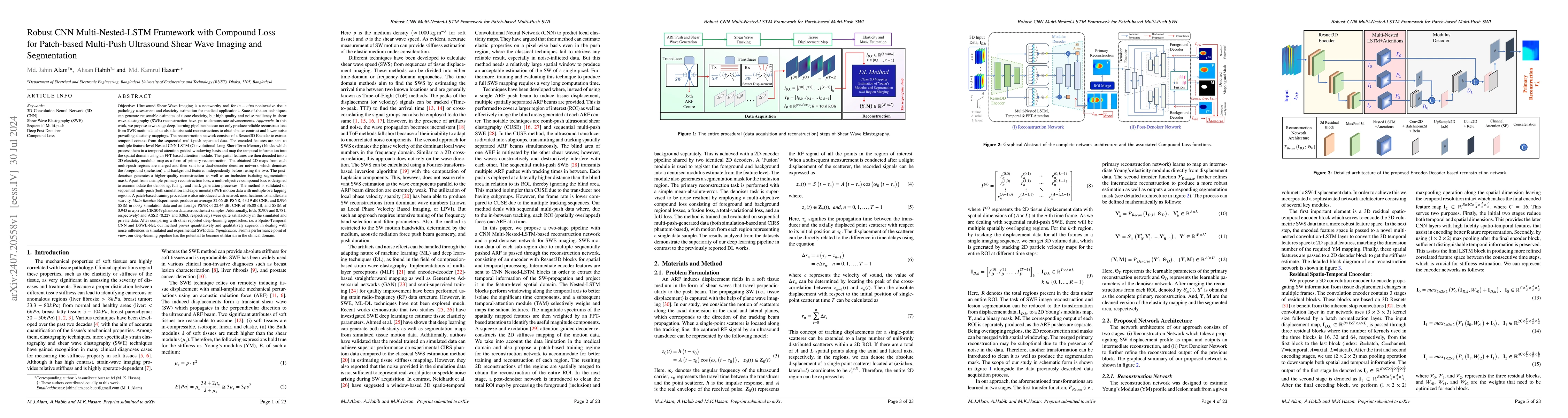 Thumbnail for Robust CNN Multi-Nested-LSTM Framework with Compound Loss for
  Patch-based Multi-Push Ultrasound Shear Wave Imaging and Segmentation