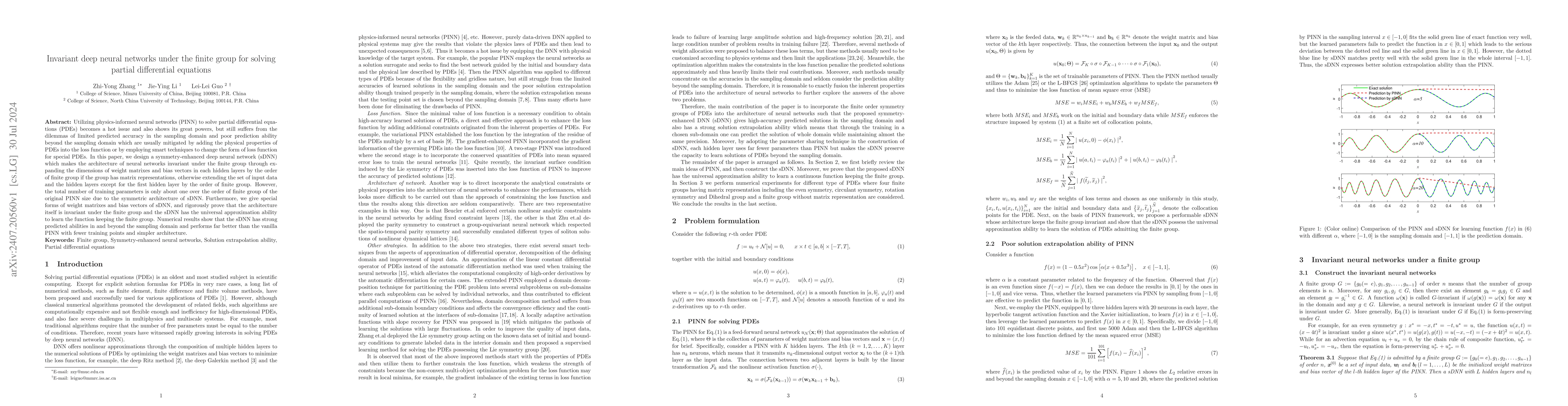 Thumbnail for Invariant deep neural networks under the finite group for solving
  partial differential equations