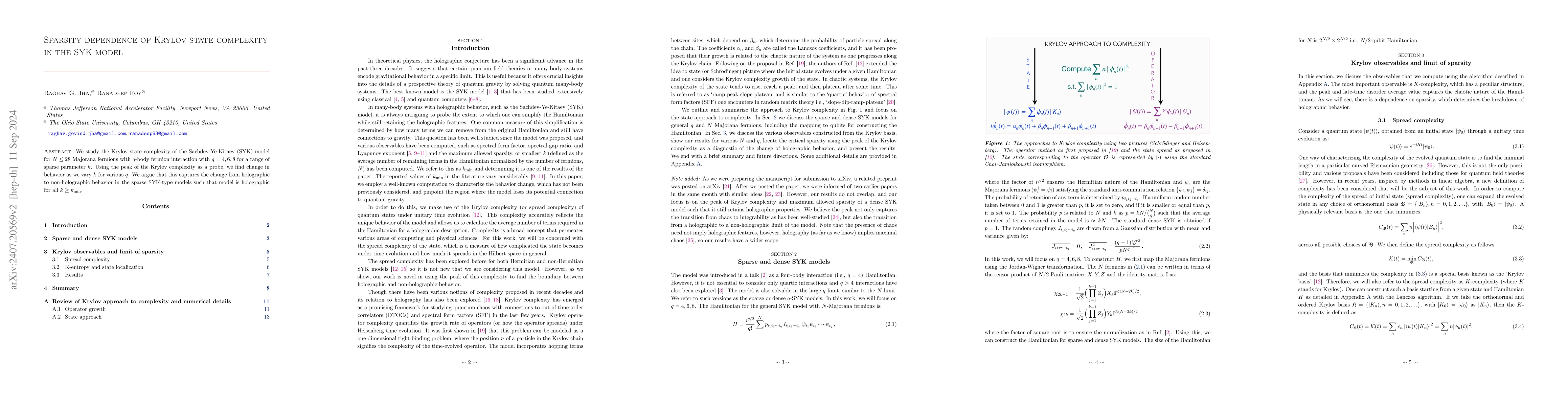 Thumbnail for Sparsity dependence of Krylov state complexity in the SYK model